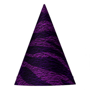 Chapeaux De Fètes Purple Zebra Print Wild Jungle Anniversaire