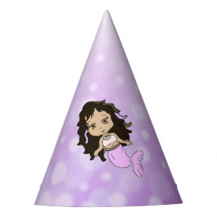 Chapeaux De Fètes Purpule Mermaid Casquette d'anniversaire
