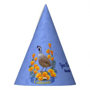 Chapeaux De Fètes Quail d'oiseaux de l'État de Californie et coqueli