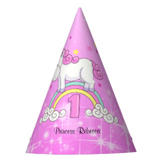 Chapeaux De Fètes Rainbow Unicorn 1er anniversaire