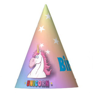 Chapeaux De Fètes Rainbow Unicorn Joyeux Casquette de fête d'anniver