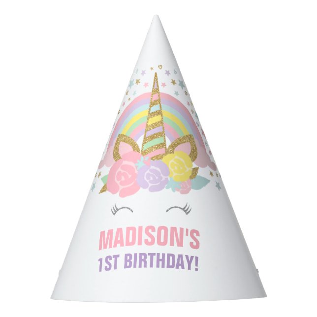 Chapeaux De Fètes Rainbow Unicorn Party Casquette Unicorn fête d'ann (Devant)