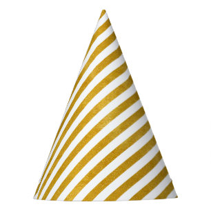 Chapeaux De Fètes Rayure élégante d'or - coutume votre couleur
