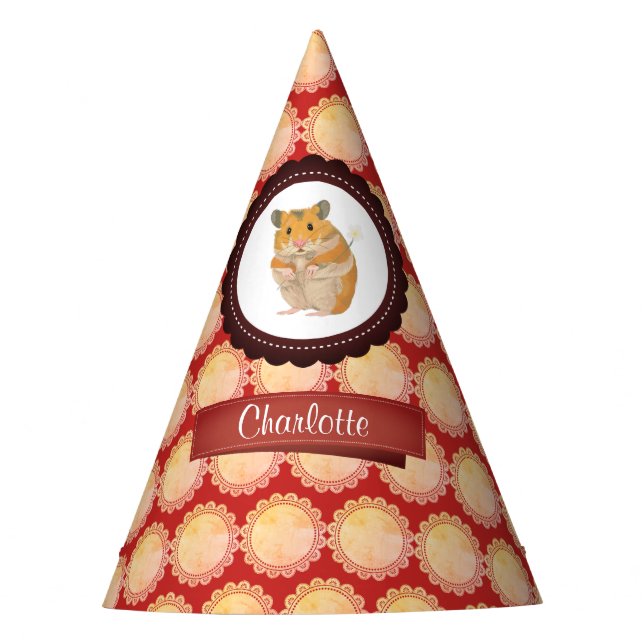Chapeaux De Fètes Red Ajouter Votre Nom Hamster (Devant)