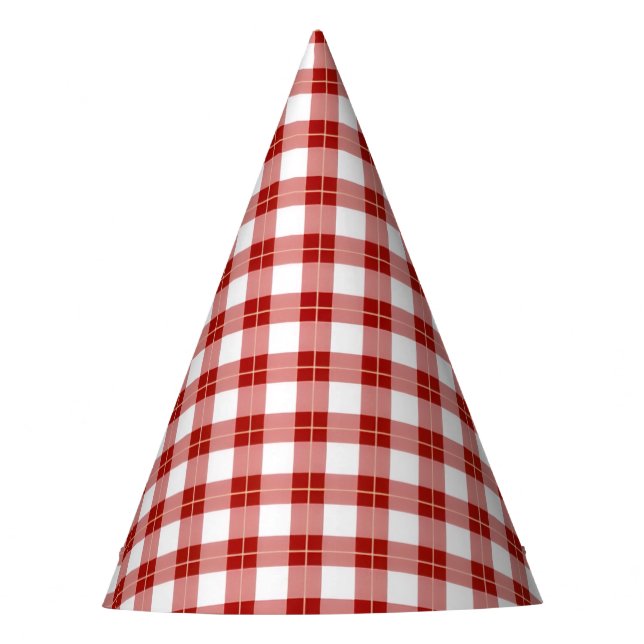 Chapeaux De Fètes Red Gingham Birthday Paper Hats (Devant)