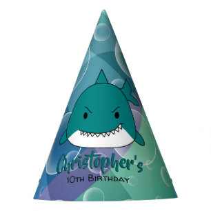 Chapeaux De Fètes Requin Personnalisé d'Anniversaire
