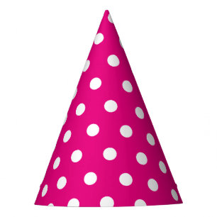 Chapeaux De Fètes Rétro casquette rose et blanc de partie de points
