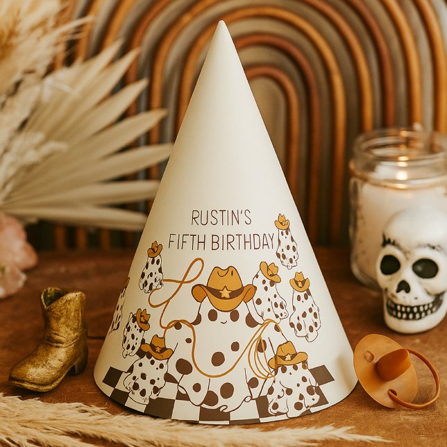 Chapeaux De Fètes Retro Cowboy Halloween À damiers Motif Anniversair (Créateur téléchargé)