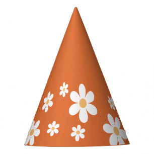 Chapeaux De Fètes rétro daisy boho brûlé orange Casquette du parti