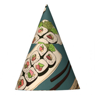 Chapeaux De Fètes Rolls De Sushi : Coloré Sans Couleur Vintage.