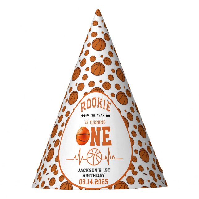 Chapeaux De Fètes Rookie de l'année 1er anniversaire de basket-ball (Devant)