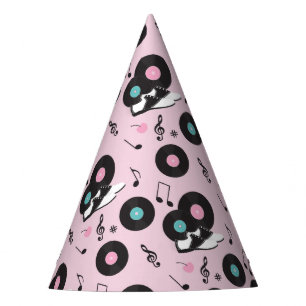 Chapeaux De Fètes Rose 1950 Retro Diner Anniversaire Casquette de fê