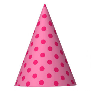 Chapeaux De Fètes Rose Chaud Sur Pois Rose Design Motif