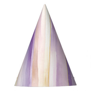Chapeaux De Fètes Rose d'or violet rayures Anniversaire