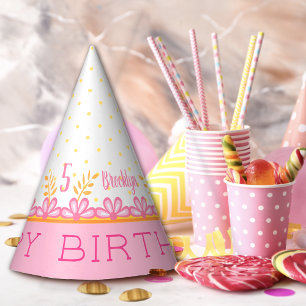 Chapeaux De Fètes Rose Whimsical Sweet 5e anniversaire Casquette de