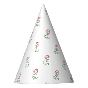 Chapeaux De Fètes Roses Rouges, Motif De Roses, Fleurs