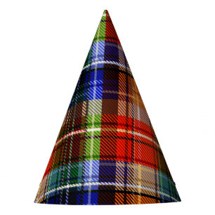 Chapeaux De Fètes Rouge Bleu Vert Jaune Carreaux Tartan Design 