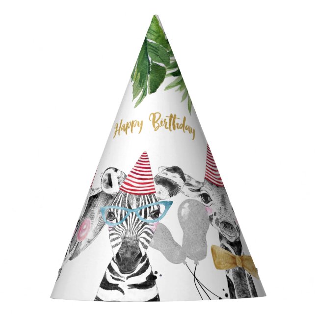 Chapeaux De Fètes Safari Animals Wild One Birthday Party Casquette (Devant)