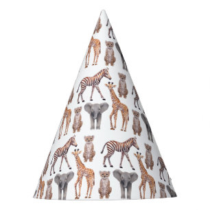 Chapeaux De Fètes Safari Baby Animals Motif 