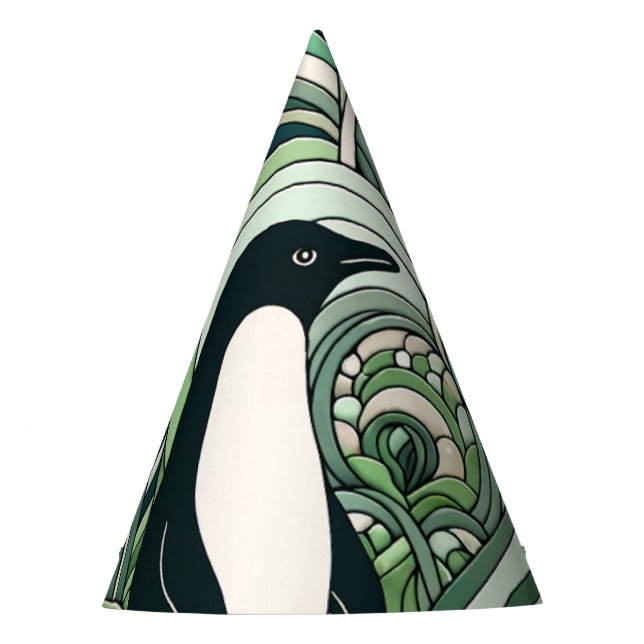 Chapeaux De Fètes Sage Green Mint Pastel Green Penguin En Art Spiral (Devant)