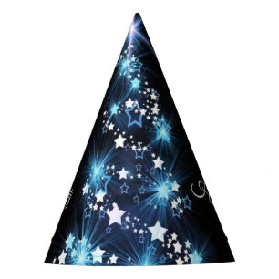 Chapeaux De Fètes Sapin de Noël Bleu Élégant Noir Brillant Fête de N