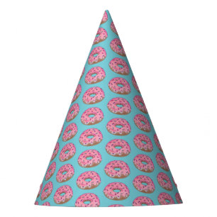 Chapeaux De Fètes Saupoudrer de beignets de noix de Doughnut rose