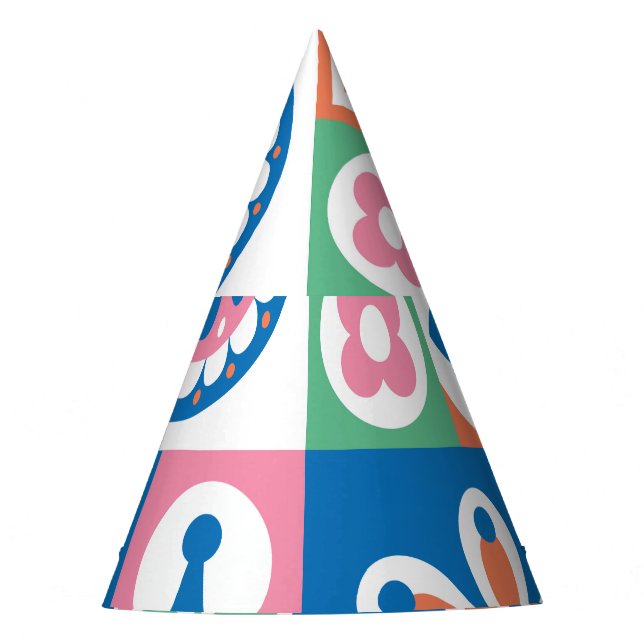 Chapeaux De Fètes Scandinave Folk Floral Abstrait Motif (Devant)