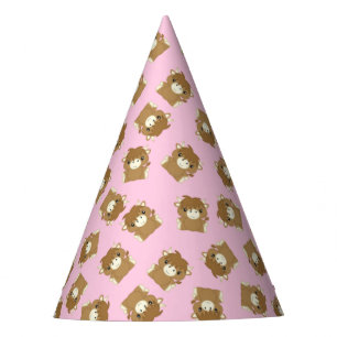 Chapeaux De Fètes Scottish Highland Cow fête d'anniversaire rose