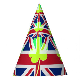 Chapeaux De Fètes Shamrock du drapeau irlandais britannique Clover S