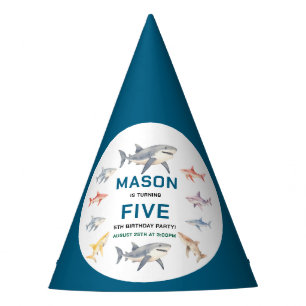 Chapeaux De Fètes Shark Splash 5e anniversaire Enfants mignons de