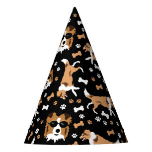 Chapeaux De Fètes Shetland Sheepdog Shelter Pawprint Motif Party