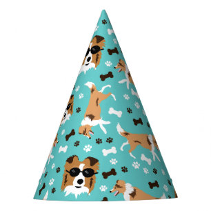 Chapeaux De Fètes Shetland Sheepdog Shelter Pawprint Motif Party