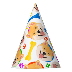 Chapeaux De Fètes Shiba coloré et espiègle Inu