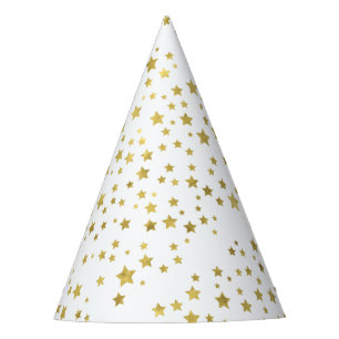 Chapeaux De Fètes Shimmery Goldstars Golden Star Motif