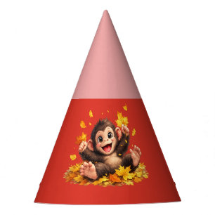 Chapeaux De Fètes Singe souriant aux grands yeux ludique tropical
