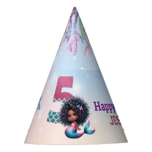 Chapeaux De Fètes Sirène Africaine Américaine 5E Anniversaire