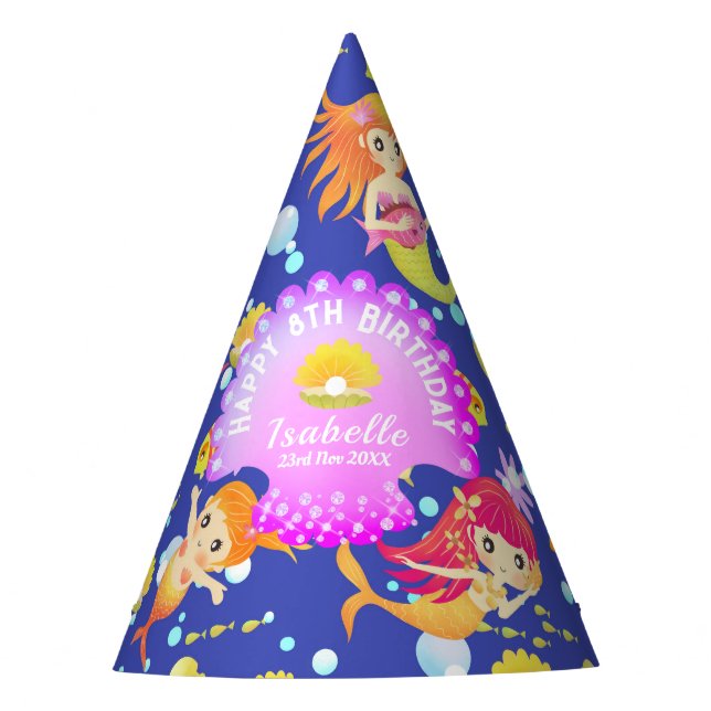 Chapeaux De Fètes Sirènes Bleu Navy  (Devant)