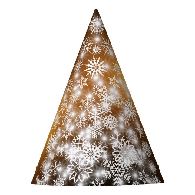 Chapeaux De Fètes Snowflake sapin de Noël avec Arrière - plan d'or (Devant)
