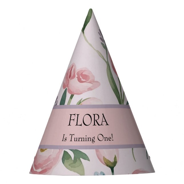 Chapeaux De Fètes Soft Pastel Floral Personalized Birthday (Devant)