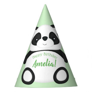 Chapeaux De Fètes Soirée d'anniversaire de l'Ours Panda Vert