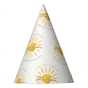Chapeaux De Fètes soleil 1er anniversaire aquarelle soleil jaune mod