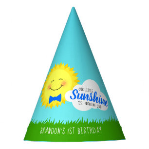 Chapeaux De Fètes Soleil bleu et jaune Anniversaire