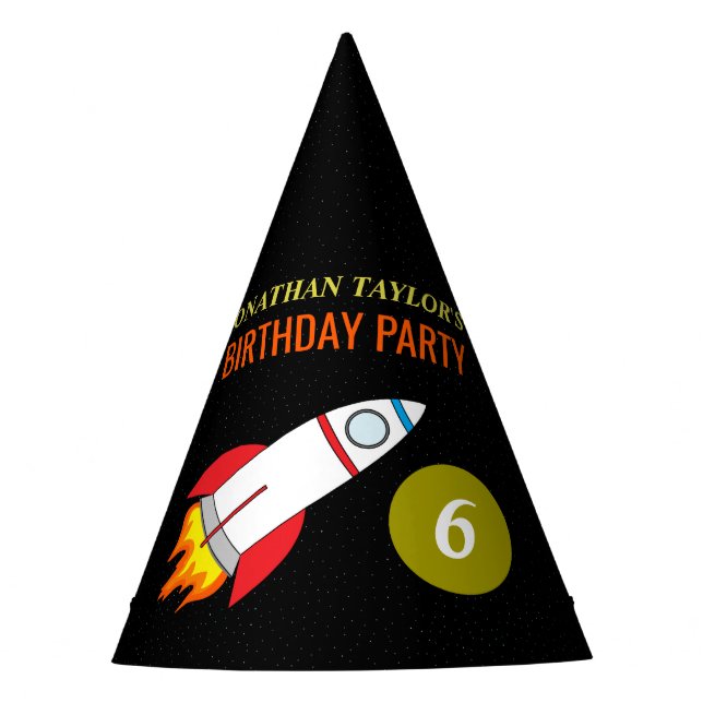 Chapeaux De Fètes Space Rocket to the Moon Children's Birthday (Devant)