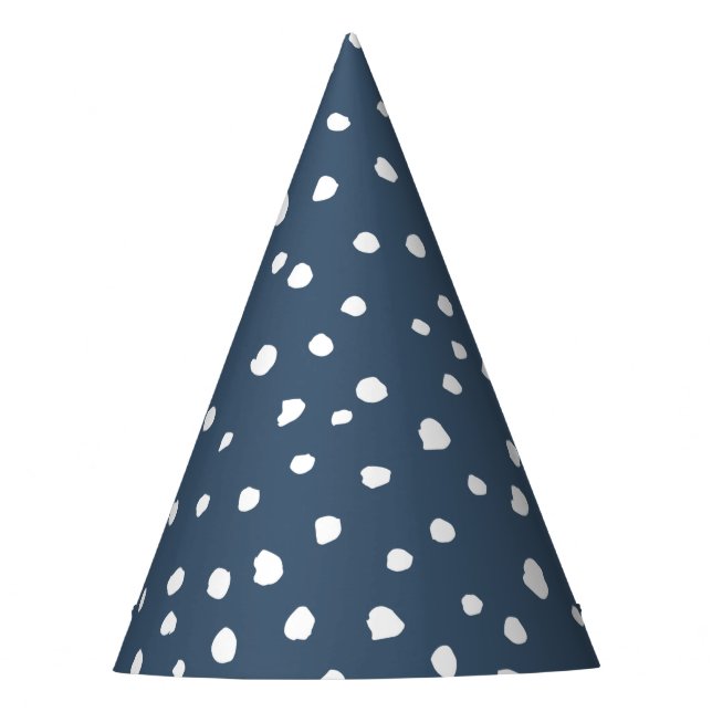 Chapeaux De Fètes Spots Dalmatiens Bleus Marine, Points Dalmatiens,  (Devant)