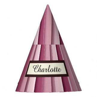 Chapeaux De Fètes Stripes verticales contemporaines de couleur rose