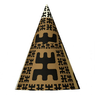 Chapeaux De Fètes Style japonais, or noir sans couture motif.