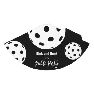 Chapeaux De Fètes Style Rétro Neon Noir Thème Pickleball Anniversair