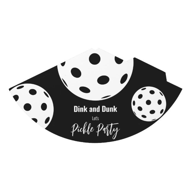 Chapeaux De Fètes Style Rétro Neon Noir Thème Pickleball Anniversair (Devant)