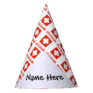 Chapeaux De Fètes Suisse Drapeau Suisse Carrelé Nom Personnalisé