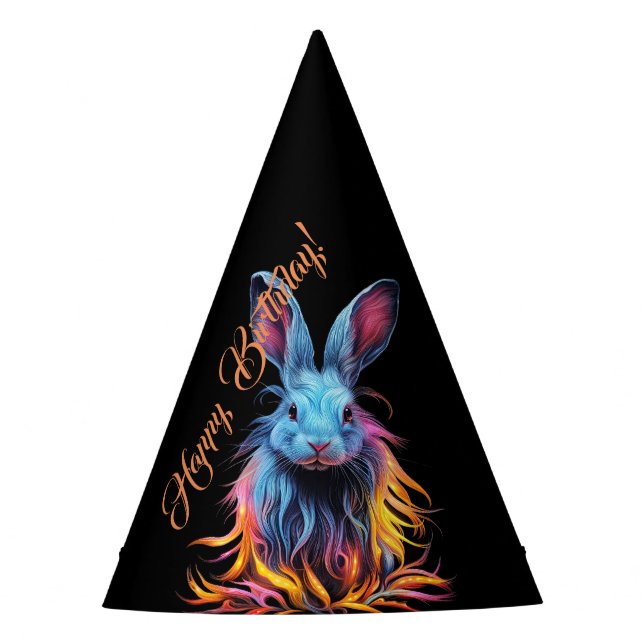 Chapeaux De Fètes Superbe Lapin Bleu en feu (Devant)